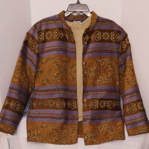 Leslie Fay Woman's  Multi Color Tapestry  Suite Separate Jacket Blended Fabric